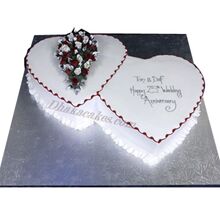 6.6 Pound Vanilla Double Heart Cake by Skylark Send To Dhaka